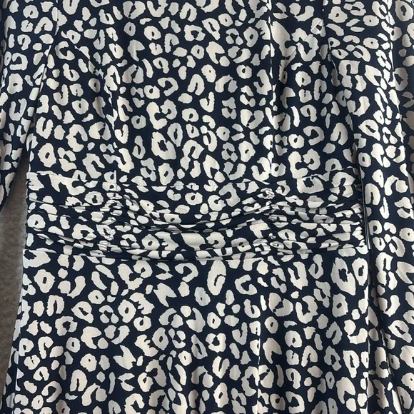 NWT Jessica Howard Womens Leopard Print Ruched Long Sleeve Midi Dress Size 6 - Picture 7 of 15